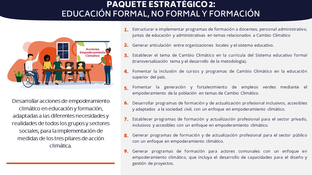 resumen segundo paquete estratégico: Educación formal, no formal y formación